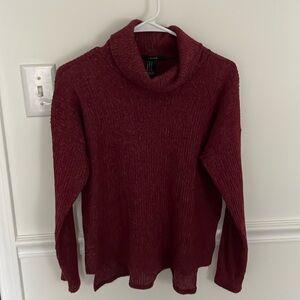 Forever 21 loose fit turtle neck sweater, burgundy color